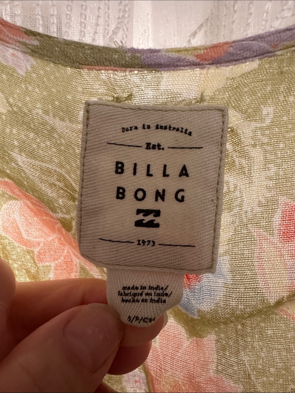 Billabong Olive Green Floral Lace-Up Swim Coverup - Picture 2 of 7
